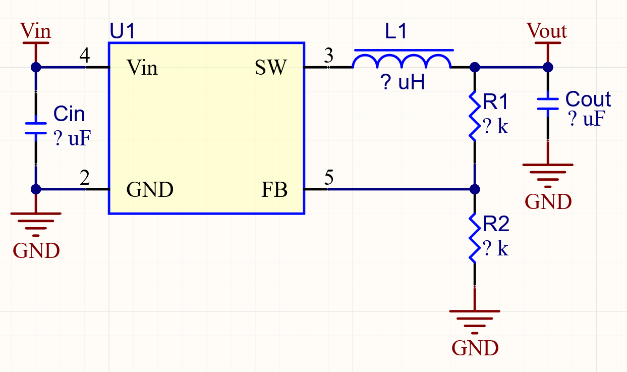DC/DC Feedback Resistor Circuit Diagram